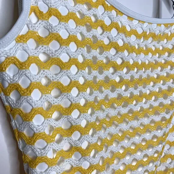 Ellejay Crochet Knit Swimsuit Womens New Yellow Size Small